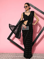 Thumbnail for Mitera Embellished Mirror Work Pure Georgette Saree - Distacart