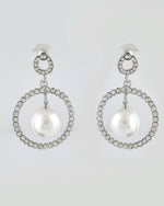 Thumbnail for VOJ Women Sliver-Plated Pearl Stainless Steel Circular Studs Earrings - Distacart