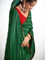 Thumbnail for Sangria Striped Gotta Patti Saree - Distacart