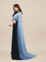 Thumbnail for Kalini Colourblocked Pure Georgette Saree - Distacart