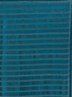 Thumbnail for Koskii Blue & Silver-Toned Striped Beads and Stones Saree - Distacart