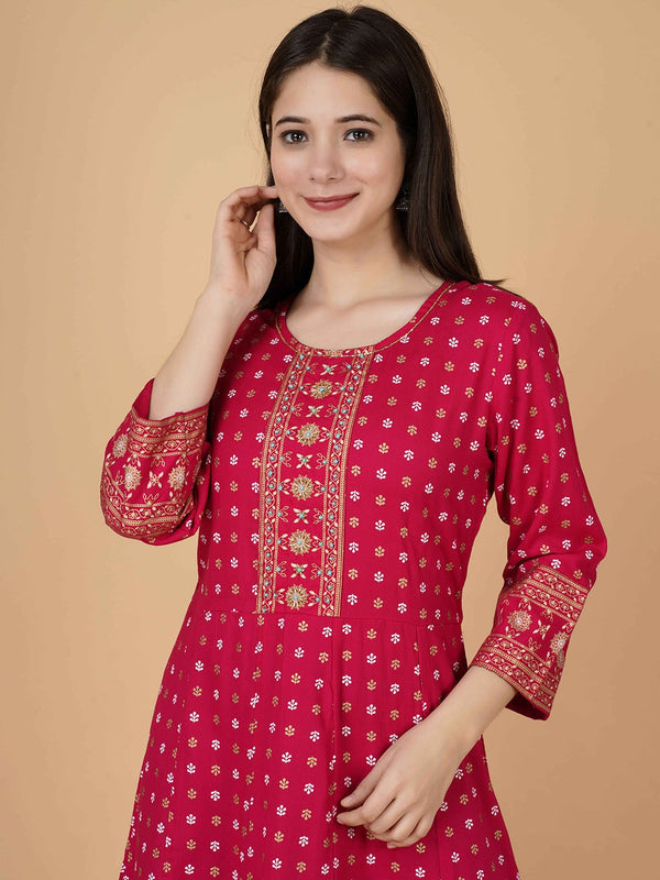 Kalini Ethnic Motifs Checked Anarkali Kurta - Distacart