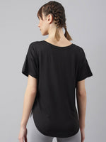 Thumbnail for MKH Women Typography Printed Drop-Shoulder Sleeves Dri-FIT Sports T-shirt - Distacart
