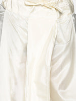 Thumbnail for Sethukrishna Boys Gold-Toned & Off White Woven Design Kurta with Dhoti Pants - Distacart