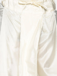 Thumbnail for Sethukrishna Boys Gold-Toned & Off White Woven Design Kurta with Dhoti Pants - Distacart