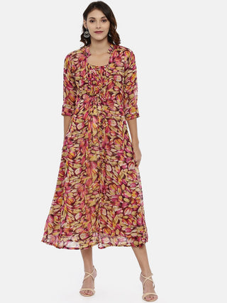 Souchii Multicoloured Printed A-Line Kurta - Distacart