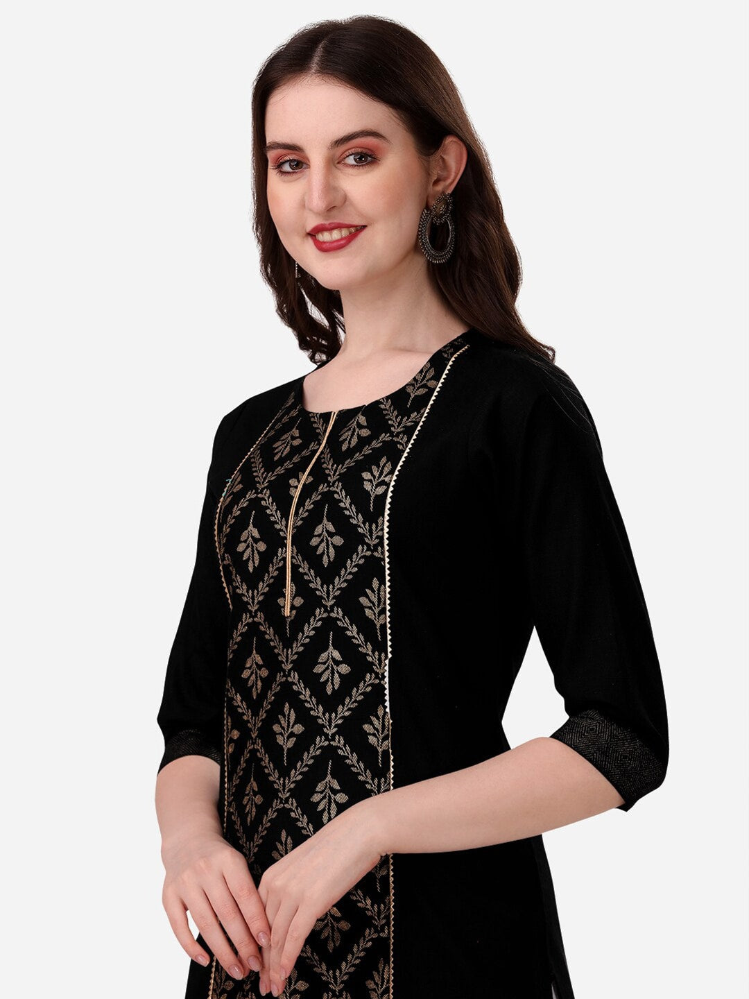 HERE&NOW Women Black Floral Printed Floral Kurta - Distacart