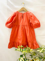 Thumbnail for ArthLife Orange Butterfly Embroidered Dress - Distacart