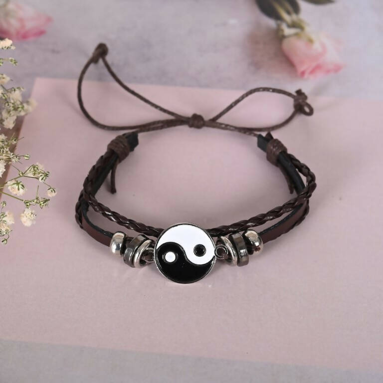 NVR Men Leather Wraparound Bracelet - Distacart