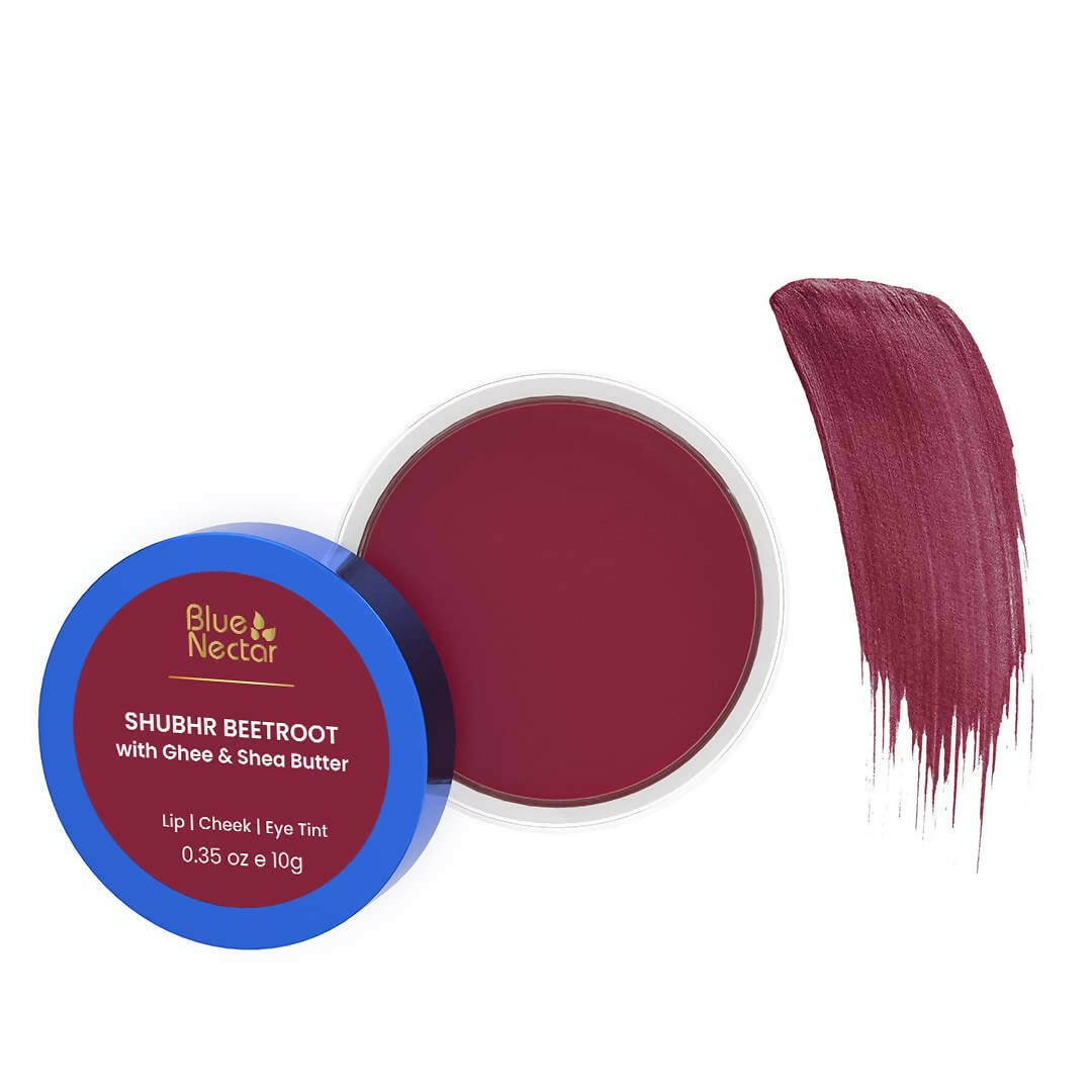 Blue Nectar Shubhr Beetroot Lip, Cheek & Eye Tint with Ghee & Almond Oil - Distacart