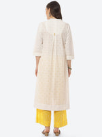 Thumbnail for Biba Women Off White Printed Pure Cotton Kurta with Palazzos - Distacart