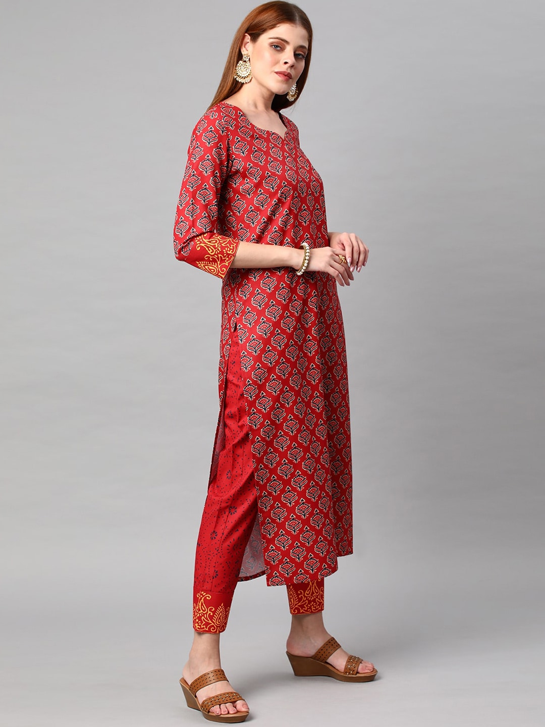 Kalini Women Floral Printed Kurta With Trousers & Dupatta - Distacart