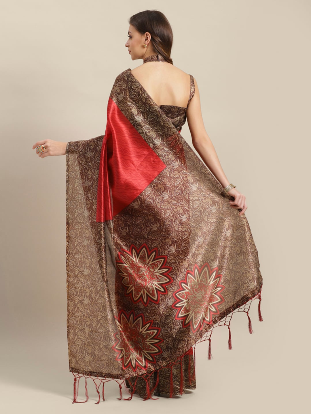 Saree Mall Maroon Printed Saree - Distacart