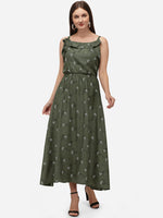 Thumbnail for Kalini Women Green Floral Printed Beautiful Anarkali Kurta - Distacart