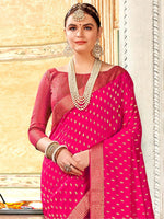 Thumbnail for Saree Mall Ethnic Motifs Woven Design Zari Sarees - Distacart