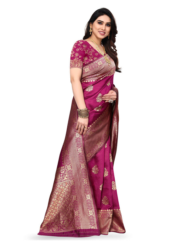 Kalini Floral Woven Design Zari Kanjeevaram Saree - Distacart