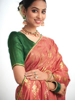 Thumbnail for Sangria Ethnic Motifs Printed Zari Saree - Distacart
