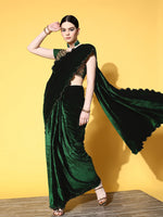 Thumbnail for Mitera Solid Saree with Embellished border - Distacart