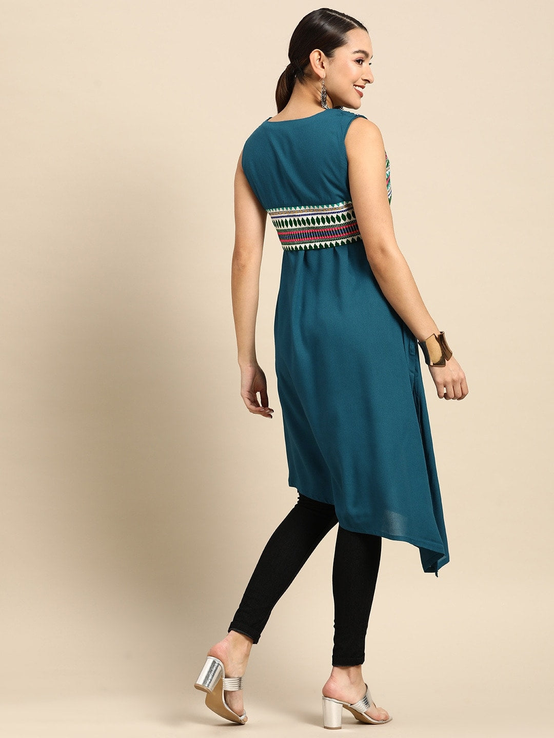 Sangria Women A-line Kurta with Embroidered Jacket - Distacart