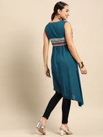 Thumbnail for Sangria Women A-line Kurta with Embroidered Jacket - Distacart