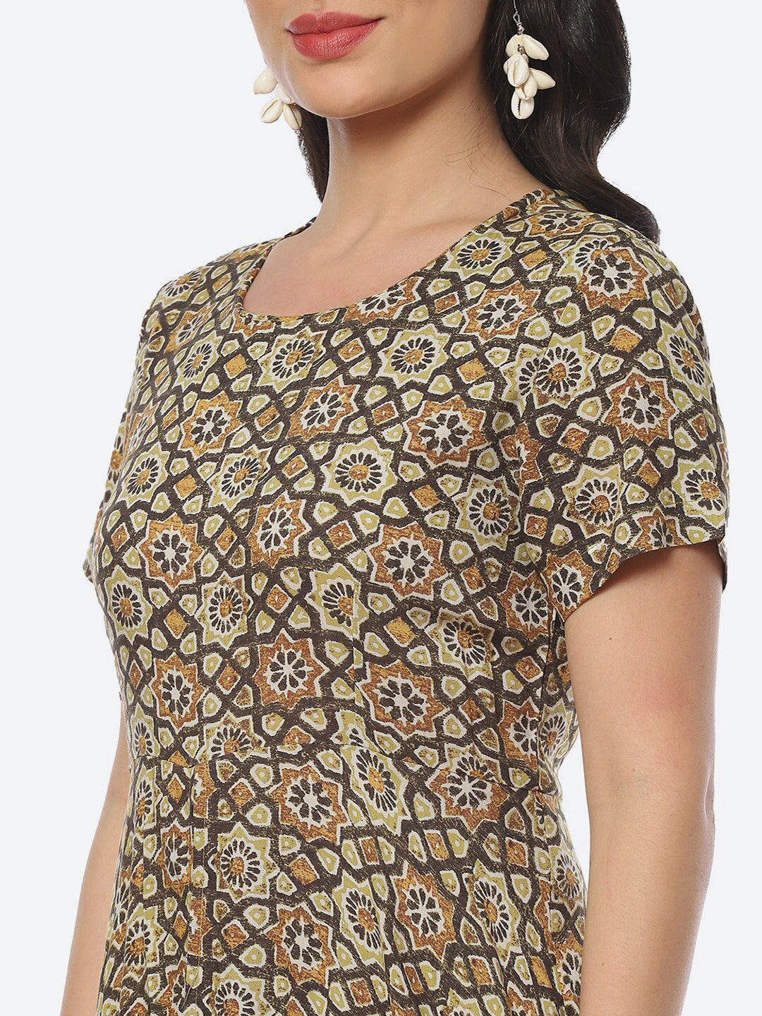 Biba Ethnic Motifs Printed A-line High Low Kurtas - Distacart