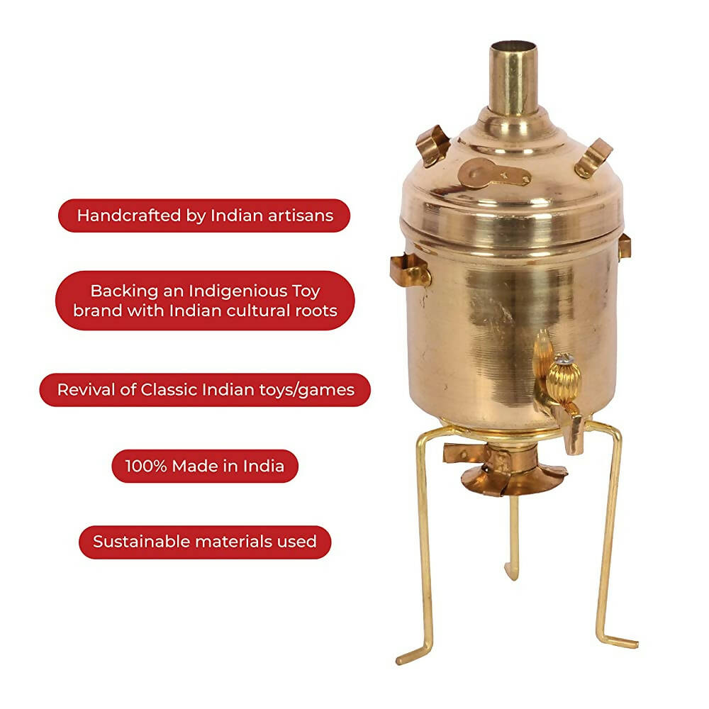 Desi Toys Brass Water Heater/Pital Bamba pretend play set - Distacart