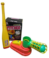 Thumbnail for Sardar Ji Ki Dukan Automatic Plastic Pitcher Game, Unbreakable, Includes 1 Bat, 3 Balls (Multicolor) - Distacart