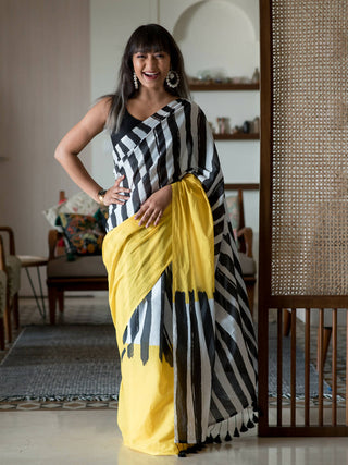 Suta Multi Color Striped Pure Cotton Saree - Distacart