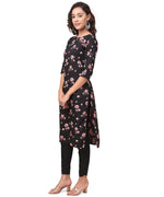 Thumbnail for Vamika Black French Crepe Printed Party Wear/Casual Wear Kurti - Distacart