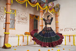 Thumbnail for Multi Color Viscose Rayon Thread Embroidery with mirror work Navratri Lehenga Choli with Dupatta - Raas - Distacart
