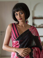Thumbnail for Suta Black Floral Pure Cotton Saree - Distacart