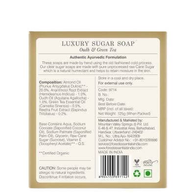 Forest Essentials Luxury Sugar Soap Oudh & Green Tea - Distacart