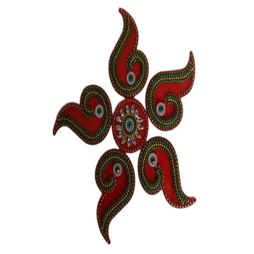 Kundan HandiKrafts Designer Red Colour Kundan Rangoli - Distacart