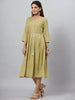 Juniper Women's Green Rayon Slub Solid Dress - Distacart
