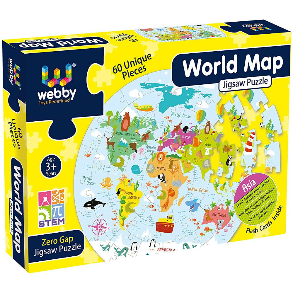 Webby Amazing World Map Jigsaw Floor Puzzle 60 Pcs - Distacart