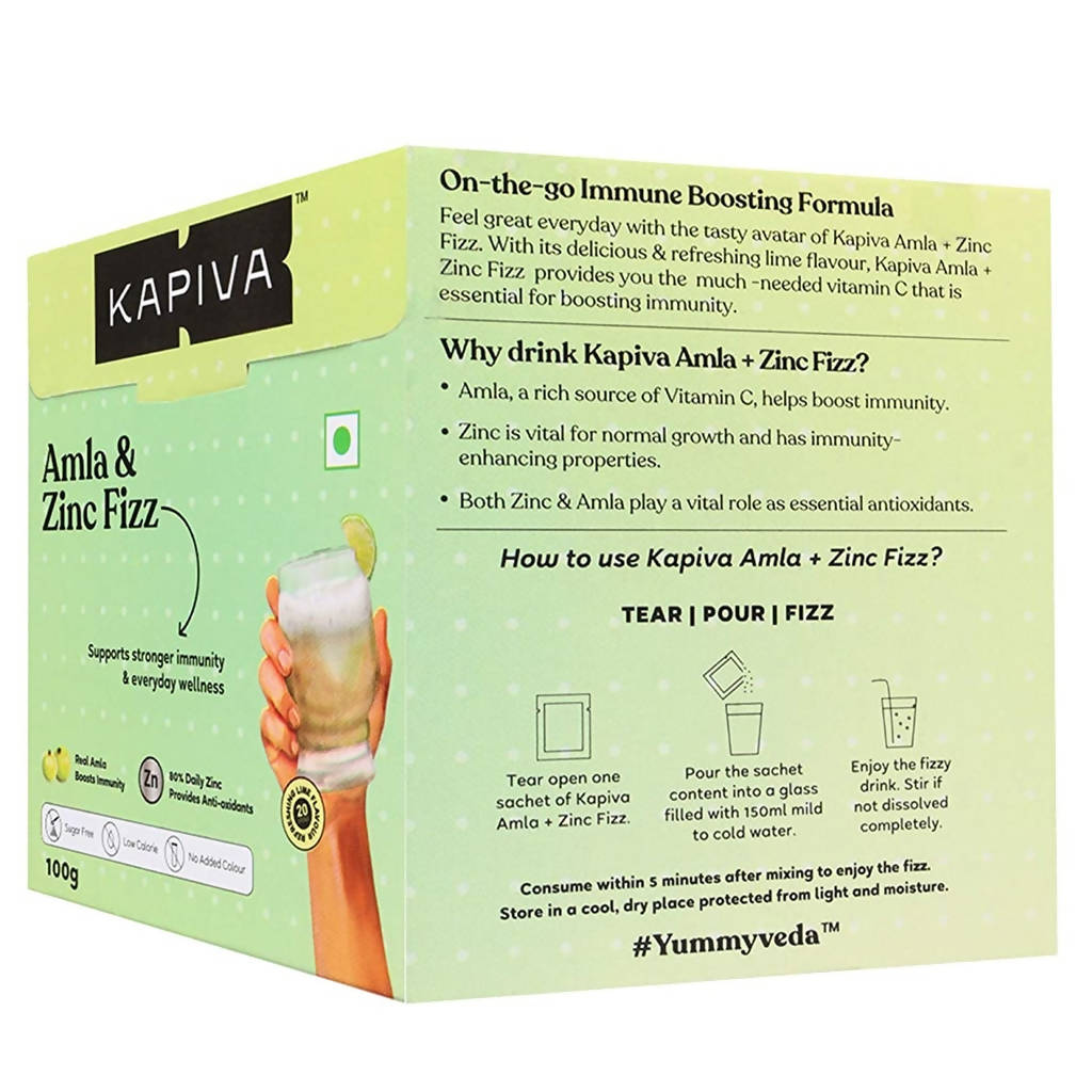 Kapiva Ayurveda Amla & Zinc Fizz - Lime Flavour