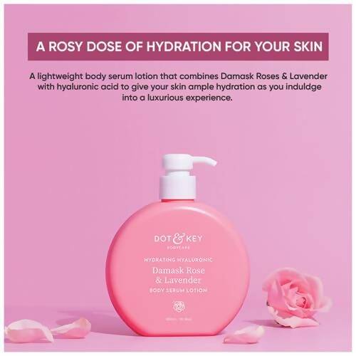 Dot & Key Hydrating Hyaluronic Damask Rose & Lavender Body Serum Lotion - Distacart
