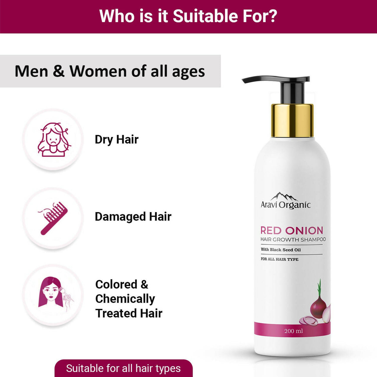 Aravi Organic Onion Hair Shampoo for Hair Growth and Hair Fall Control - Distacart