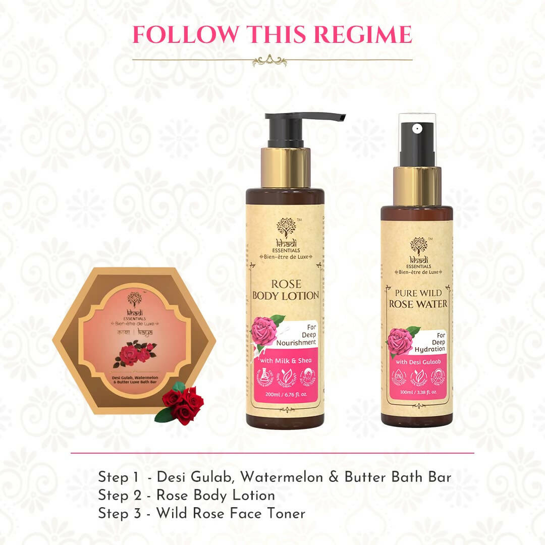 Khadi Essentials Rose Body Lotion - Distacart