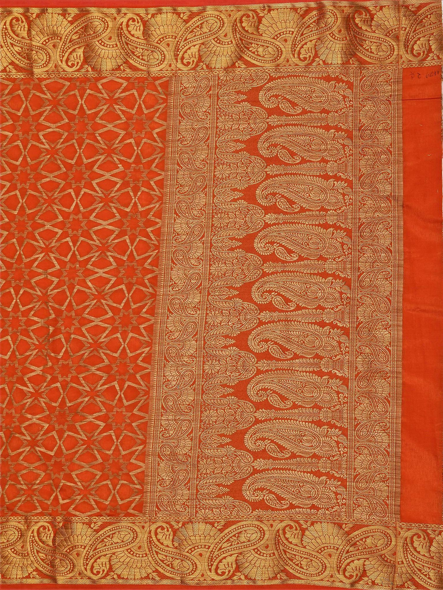 Mimosa Women's Rust Orange Patola Art Silk Saree - Distacart