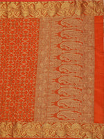 Thumbnail for Mimosa Women's Rust Orange Patola Art Silk Saree - Distacart