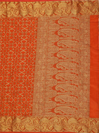 Thumbnail for Mimosa Women's Rust Orange Patola Art Silk Saree - Distacart