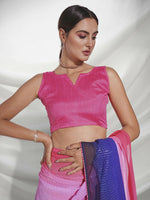 Thumbnail for Pink Georgette Sequence Embroidery Saree With Unstitched Blouse Piece - Rajal - Distacart
