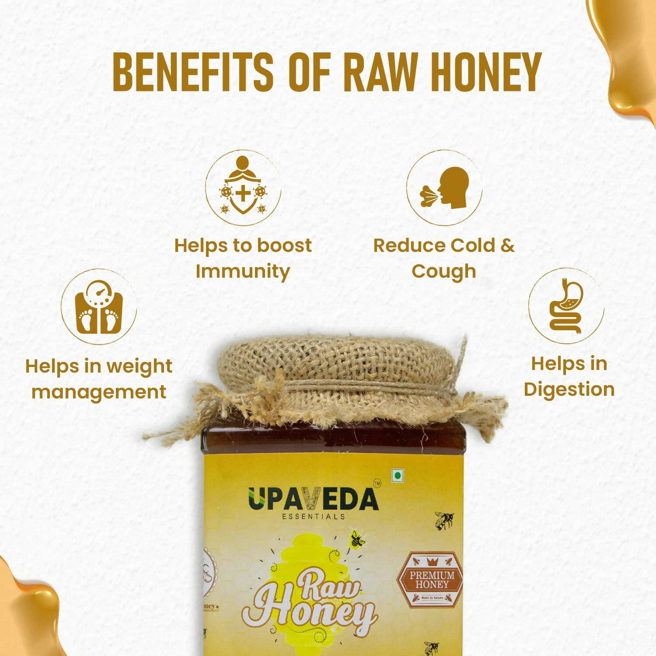 Upaveda Certified Organic Raw Honey - Distacart