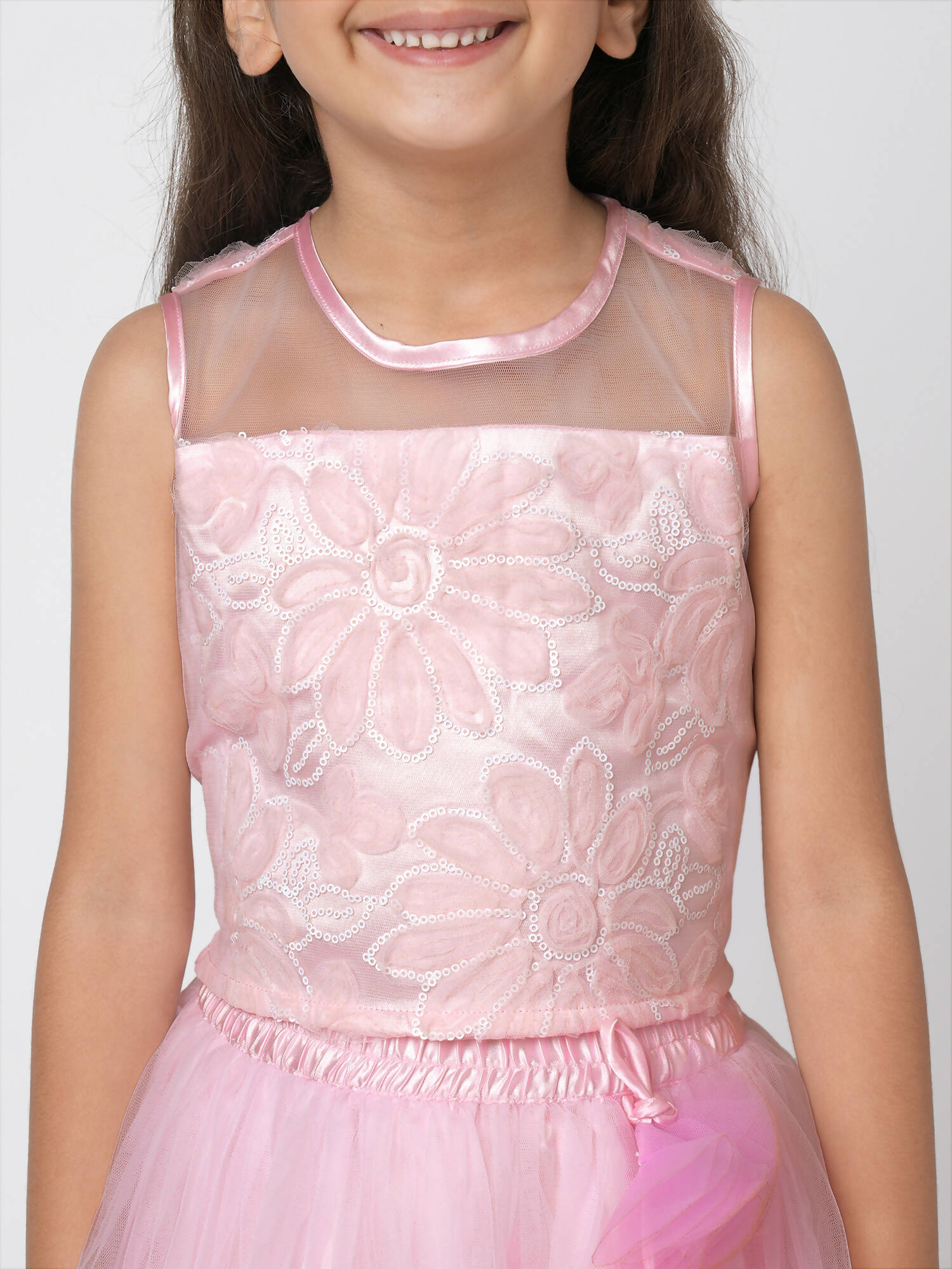 Lil Drama Girls Choli Ghaghra With Dupatta Set - Pink - Distacart