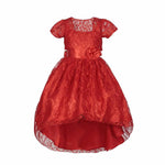 Thumbnail for Asmaani Baby Girl's Red Colour Satin A-Line Maxi Full Length Dress (AS-DRESS_22157) - Distacart