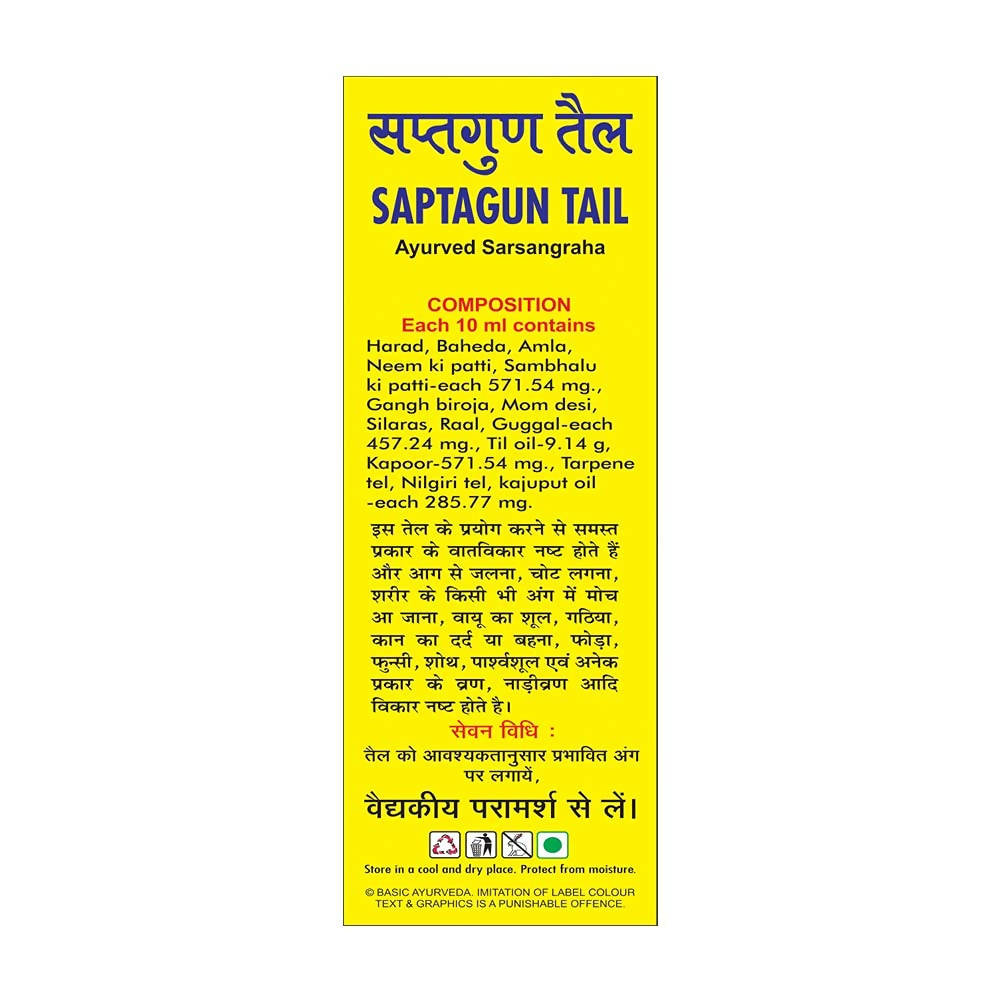Basic Ayurveda Saptagun Tail Ingredients