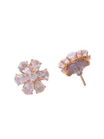 Thumbnail for NVR Women Golden Cz Studded Studs Earrings - Distacart