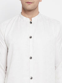 Thumbnail for Even Apparels White Rayon Men's Sherwani Kurta With Open Front - Distacart