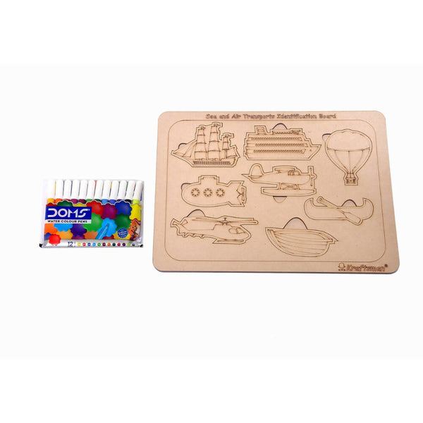 Kraftsman Sea And Air Transport Vehicles Identification Puzzle Board with Color Kit included - Distacart